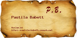 Pastila Babett névjegykártya